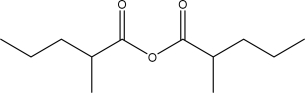 What is the IUPAC name for the following molecule?   A) 2-Methylpentanoic anhydride B) 4-Methylpentanoic anhydride C) 2-Methylbutanoic anhydride D) 4-Methylbutanoic anhydride E) Di-2-methylbutanoic anhydride