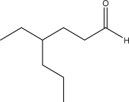 What is the IUPAC name for the following molecule?   A) 4-Propylpentanal B) 4-Propylhexanal C) 4-Ethylhexanal D) 4-Ethylheptanal E) 4-Ethylhexnanone