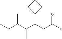 What is the IUPAC name for the following molecule?   A) 3-Cyclobutyl-4,5-dimethylheptanal B) 2-Cyclobutyl-3,4-dimethylheptanal C) 5-Cyclobutyl-3,4-dimethylheptanal D) 5-Cyclobutyl-3,4-dimethylheptanone E) 2-Cyclobutyl-3,4-dimethylheptanone