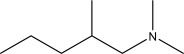 What is the IUPAC name for the following molecule?   A) N,N,2-Trimethylpentan-1-amine B) 2-Methyl-N,N-dimethylpentan-1-amine C) N,2-Dimethylpentan-1-amine D) N,2,2-Trimethylpentan-1-amine E) 1-Dimethylamino-2-methylpentane