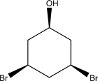 Label each stereocenter in the following molecule with an asterisk (*),and identify it as having an R or an S configuration.  