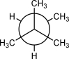 How many CH<sub>3 </sub><font face= symbol ></font>CH<sub>3</sub> gauche interactions are present in the following Newman projection?  
