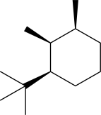 Clearly draw the most stable conformer of the following molecule in chair formation.  