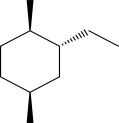Draw the most stable chair conformation for the following compound.  