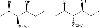 What is the relationship between the two following molecules?   A) They are enantiomers. B) They are diastereomers. C) They are conformational isomers. D) They are unrelated. E) They are the same molecule.