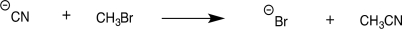 Identify the HOMO and the LUMO that participate in the following reaction.   A) HOMO = nb orbital on <font face= symbol ><sup></sup></font>CNLUMO = σ* orbital on CH<sub>3</sub>Br B) HOMO = π orbital on <font face= symbol ><sup></sup></font>CNLUMO = π* orbital on CH<sub>3</sub>Br C) HOMO = π orbital on CH<sub>3</sub>BrLUMO = nb orbital on <font face= symbol ><sup></sup></font>CN D) HOMO = nb orbital on CH<sub>3</sub>BrLUMO = π* orbital on <font face= symbol ><sup></sup></font>CN E) HOMO = π orbital on <font face= symbol ><sup></sup></font>CNLUMO = σ* orbital on CH<sub>3</sub>Br