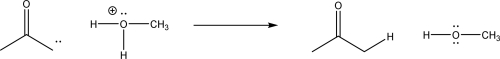 For the following reaction,label which reactant is the Lewis acid,and supply the missing mechanism arrows.  