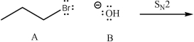 What is the rate law for the following S<sub>N</sub>2 reaction?   A) Rate = k[A] B) Rate = k[B] C) Rate = k[A]<sup>2</sup> D) Rate = k[B]<sup>2</sup> E) Rate = k[A][B]