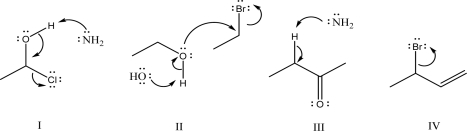 Which of the following mechanism steps is not allowed?   A) I B) II C) III D) IV E) All are allowed.