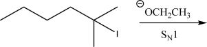 Draw a detailed free energy diagram for the following S<sub>N</sub>1 reaction.Include and label the overall reactants,the overall products,the intermediate(s),the axis,and the transition state(s).  