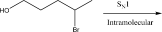 Draw the product(s)of the following intramolecular S<sub>N</sub>1 reaction.  