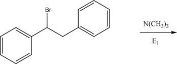 Draw the mechanism and the product(s)for the following E1 reaction.  