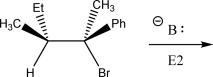 Draw the product(s)of the following E2 reaction.  