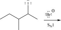Draw the product(s)of the following S<sub>N</sub>1 reaction.  