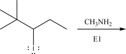 Draw the product(s)of the following E1 reaction.  