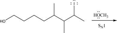 Draw the product(s)of the following S<sub>N</sub>1 reaction.  