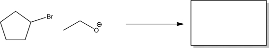 Using the two reactants shown below,draw the mechanisms and products for reactions based on four different mechanisms: S<sub>N</sub>1,E1,S<sub>N</sub>2,and E2.  