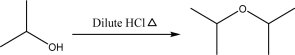 Which of the following mechanistic steps is required in the creation the following ether?   A) E1 B) electrophilic addition C) nucleophilic addition D) heterolysis E) carbocation rearrangement