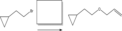 Identify the reagent(s) needed to complete the following reaction scheme.   A) HOCH<sub>2</sub>CHCH<sub>2</sub> B) NaH followed by BrCH<sub>2</sub>CHCH<sub>2</sub> C) H<sub>2</sub>O followed by BrCH<sub>2</sub>CHCH<sub>2</sub> D) KOCH<sub>2</sub>CHCH<sub>2</sub> E) None of these will work.