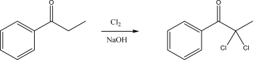 Explain why halogenation occurs twice in the following reaction.  