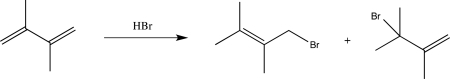 Label the thermodynamic product and the kinetic product formed in the reaction below.  