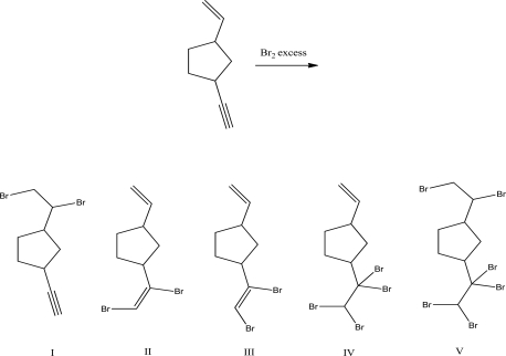 What is the product of the following reaction?   A) I B) II C) III D) IV E) V