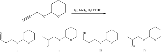 What is the product of the following reaction?   A) I B) II C) III D) IV E) V