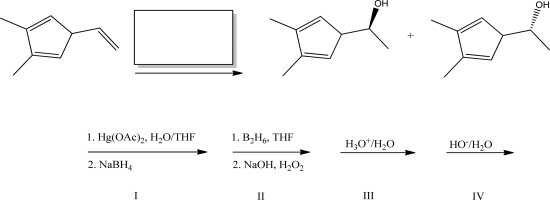 What reagent(s) will complete the following reaction?   A) I B) II C) III D) IV E) Both III and IV will work.