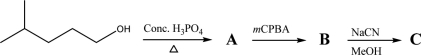 Identify missing compounds A,B,and C.  