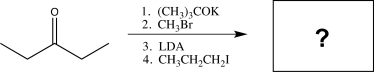 Determine the final product of the reaction sequence shown below.   A)    B)    C)    D)    E)   