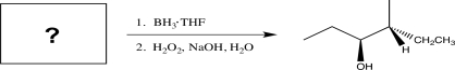 Determine the necessary starting material to complete the step below.   A)    B)    C)    D)    E)   