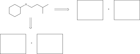 Draw two possible sets of precursors that could be used to synthesize the target molecule below.  