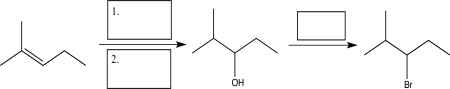 Supply the missing reagents necessary to complete the following sequence.  