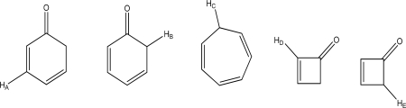 Which hydrogen has the lowest Pk<sub>a</sub>?   A) H<sub>A</sub> B) H<sub>B</sub> C) H<sub>C</sub> D) H<sub>D</sub> E) H<sub>E</sub>