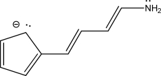 For the following molecule,give the number of π electrons and nonbonding electrons.  
