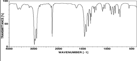 An unknown compound with the molecular formula C<sub>4</sub>H<sub>7</sub>N produces the IR spectrum shown below.What is the most likely identity of the unknown compound?   A)    B)    C)    D)    E)   