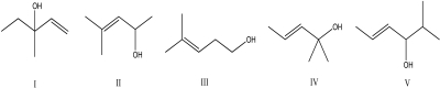 Which compound would produce the <sup>1</sup>H NMR spectrum below?     A) I B) II C) III D) IV E) V