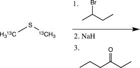 The chemical behavior of <sup>13</sup>C is essentially identical to that of <sup>12</sup>C.If the reaction below is carried out,what percentage of the carbon atoms in the product will be <sup>13</sup>C?   A) 0 percent B) 10 percent C) 20 percent D) 30 percent E) 50 percent
