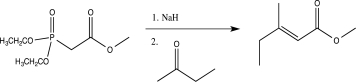 The Horner-Wadsworth-Emmons reaction is a modification of the Wittig reaction that utilizes a phosphonate-stabilized carbanion to produce an alkene.Propose a detailed mechanism for the Horner-Wadsworth-Emmons reaction shown below.  