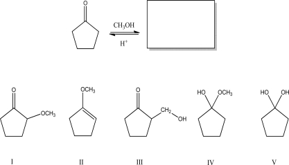 What is the most likely product of the following reaction?   A) I B) II C) III D) IV E) V