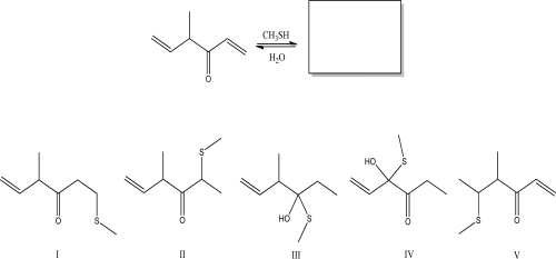 What is the most likely product of the following reaction?   A) I B) II C) III D) IV E) V