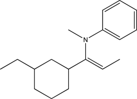 Which of the following functional groups is present in the compound below?   A) Amine B) Imine C) Enamine D) Amide E) Acetal