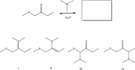 What is the most likely product of the following reaction?   A) I B) II C) III D) IV E) No reaction will occur.