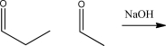 Give two possible aldol products for the reaction between the following aldehyde and ketone.  