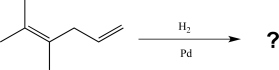 Predict the major product of the following reaction (assume one equivalent of H<sub>2</sub> is present) .   A)    B)    C)    D)    E)   