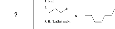 What is the starting material for the following reaction?   A)    B)    C)    D)    E)   