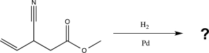 Predict the major product of the following reaction (assume one equivalent of H<sub>2</sub> is present) .   A)    B)    C)    D)    E)   