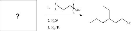 What is the missing starting material for the synthesis shown below?   A)    B)    C)    D)    E)   