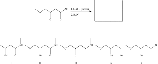What is the most likely product of the following reaction?   A) I B) II C) III D) IV E) V