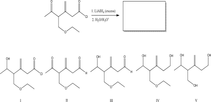 What is the most likely product of the following reaction?   A) I B) II C) III D) IV E) V